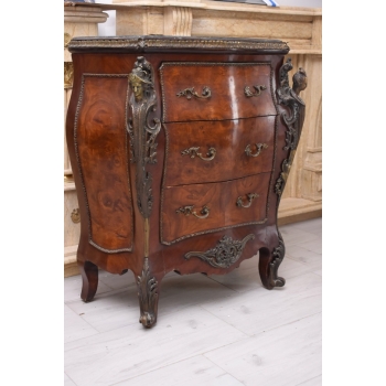 Komoda w Stylu Ludwika XV z Marmurowym Blatem + Okucia - Unikat!