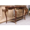 Konsola W Stylu Ludowika XV - Marmurowy Blat - Intarsjowana