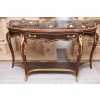 Konsola W Stylu Ludowika XV - Marmurowy Blat - Intarsjowana