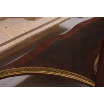 Konsola W Stylu Ludowika XV - Marmurowy Blat - Intarsjowana