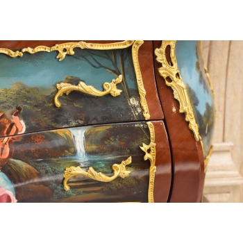 Komoda w stylu Ludwika XV + Blat Marmur – Intarsja - Obraz Arystokracji