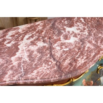 Komoda w stylu Ludwika XV + Blat Marmur – Intarsja - Obraz Arystokracji