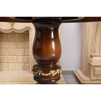 Okrągły stolik w stylu Ludwika XV - malowaną Scena figuralna - Intarsjowany