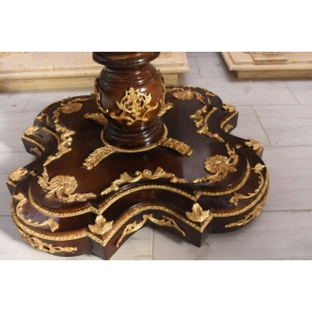 Okrągły stolik w stylu Ludwika XV - malowaną Scena figuralna - Intarsjowany