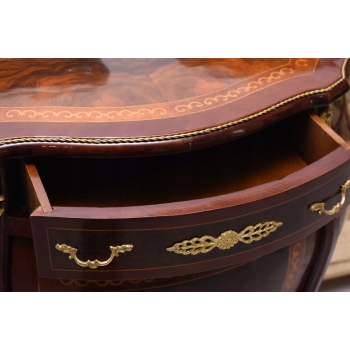 Brzuchata Komoda W Stylu Ludwika XV - Intarsja + Okucie