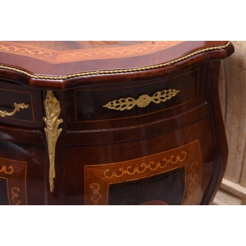 Brzuchata Komoda W Stylu Ludwika XV - Intarsja + Okucie