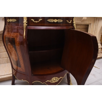 Brzuchata Komoda W Stylu Ludwika XV - Intarsja + Okucie