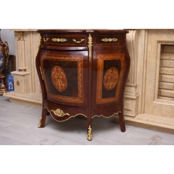 Brzuchata Komoda W Stylu Ludwika XV - Intarsja + Okucie