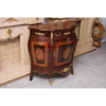 Brzuchata Komoda W Stylu Ludwika XV - Intarsja + Okucie
