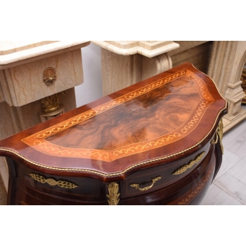 Brzuchata Komoda W Stylu Ludwika XV - Intarsja + Okucie