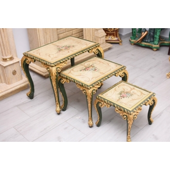 Komplet 3 Stolików w Stylu Ludwika XV + Okucia