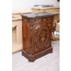Drewniana Barokowa Komoda - Intarsjowana, Okucia z Brązu + Blat Marmur