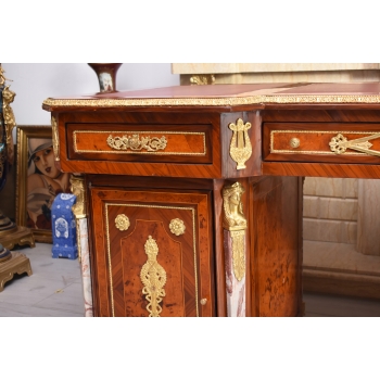 Pałacowe Biurko Gabinetowe – Drewno, Złocone Brązy, - Barok