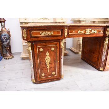 Pałacowe Biurko Gabinetowe – Drewno, Złocone Brązy, - Barok