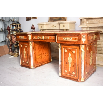 Pałacowe Biurko Gabinetowe – Drewno, Złocone Brązy, - Barok