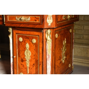 Pałacowe Biurko Gabinetowe – Drewno, Złocone Brązy, - Barok