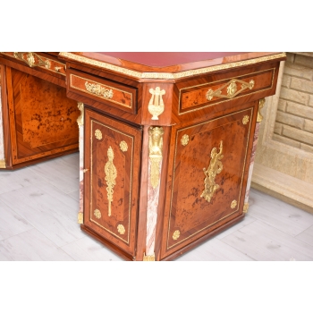 Pałacowe Biurko Gabinetowe – Drewno, Złocone Brązy, - Barok