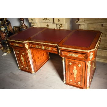 Pałacowe Biurko Gabinetowe – Drewno, Złocone Brązy, - Barok