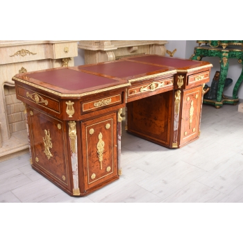 Pałacowe Biurko Gabinetowe – Drewno, Złocone Brązy, - Barok