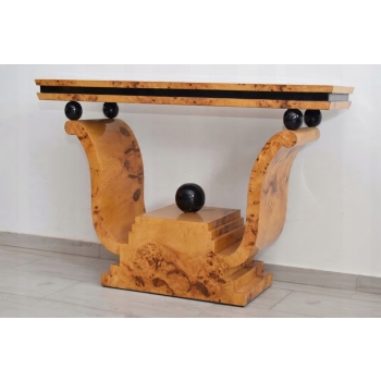 Stolik Drewniany Konsola Stół Art Deco Gięte Drewno Do SALONU Vintage