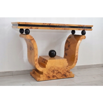 Stolik Drewniany Konsola Stół Art Deco Gięte Drewno Do SALONU Vintage