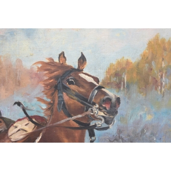 Obraz Olejny Spłoszony Koń BITWA Wojciech Kossak Polski Na Ścianę