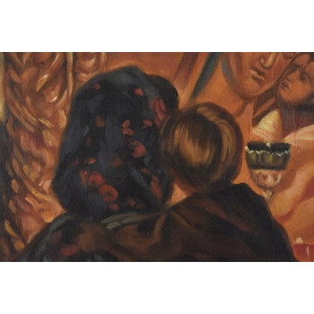 Obraz Olejny Modlitwa Maryja JEZUS Biblia Styka Do Kościoła Na Ścianę