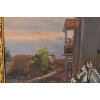 Obraz Olejny Wojciech Kossak Patrol Ułanów Przy Młynie Zwiad Konny