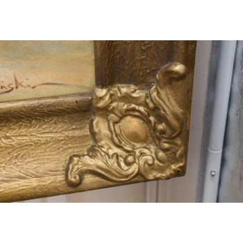 Obraz Olejny Plac Zamkowy Warszawa Kolumna Zygmunta W. Chmieliński