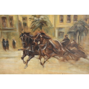 Obraz Olejny Plac Zamkowy Warszawa Kolumna Zygmunta W. Chmieliński