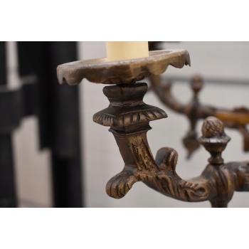 Żyrandol ANTYCZNY z Brązu Królewska Lampa Sufitowa Styl Barokowy