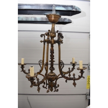Żyrandol ANTYCZNY z Brązu Królewska Lampa Sufitowa Styl Barokowy