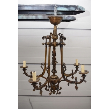 Żyrandol ANTYCZNY z Brązu Królewska Lampa Sufitowa Styl Barokowy