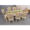 Włoski Komplet Mebli Jadalnia - Stół + 6 Krzeseł - Pałacowy Królewski