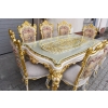 Włoski Komplet Mebli Jadalnia - Stół + 6 Krzeseł - Pałacowy Królewski