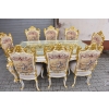 Włoski Komplet Mebli Jadalnia - Stół + 6 Krzeseł - Pałacowy Królewski