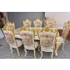 Włoski Komplet Mebli Jadalnia - Stół + 6 Krzeseł - Pałacowy Królewski