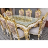 Włoski Komplet Mebli Jadalnia - Stół + 6 Krzeseł - Pałacowy Królewski