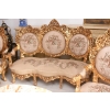 Komplet Wypoczynkowy Wypoczynek w Kwiaty - Sofa + 4 Fotele + Stół