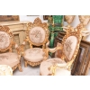 Komplet Wypoczynkowy Wypoczynek w Kwiaty - Sofa + 4 Fotele + Stół