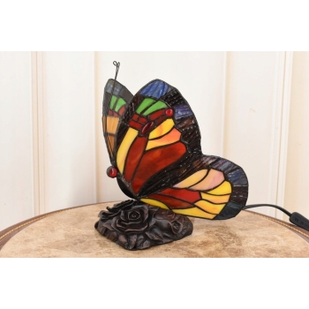 Witrażowa Lampa Motyl - Tiffany Style - Witraż Kolorowa - Lampka