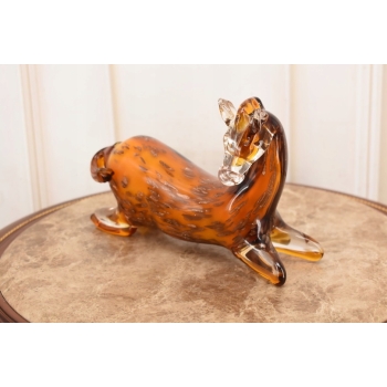 Szkło Murano Style - Leżący Kolorowy Koń - Konik - Figura ze Szkła Prezent