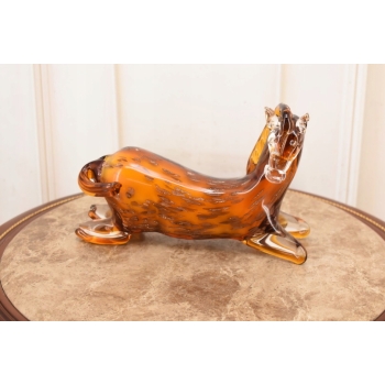 Szkło Murano Style - Leżący Kolorowy Koń - Konik - Figura ze Szkła Prezent