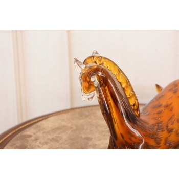 Szkło Murano Style - Leżący Kolorowy Koń - Konik - Figura ze Szkła Prezent