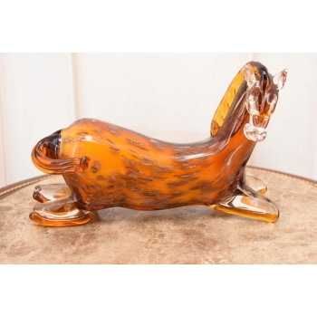 Szkło Murano Style - Leżący Kolorowy Koń - Konik - Figura ze Szkła Prezent