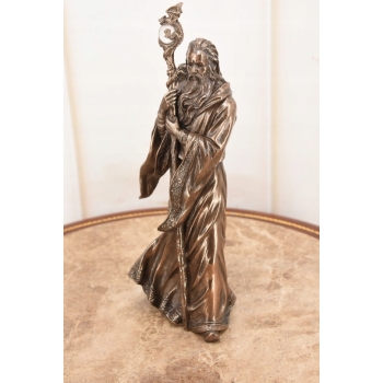 Czarodziej Merlin z Kryształowa Kulą - Mitologia - Figura Rzeźba Dekoracja