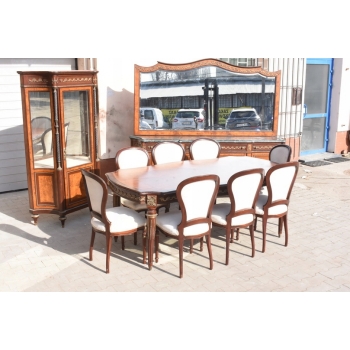 Antyczna Ludwikowska Jadalnia Stół Krzesła Meble Pomocnik Witryna BAR