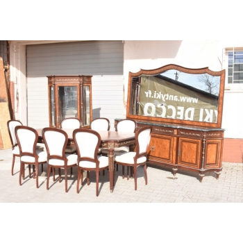 Antyczna Ludwikowska Jadalnia Stół Krzesła Meble Pomocnik Witryna BAR