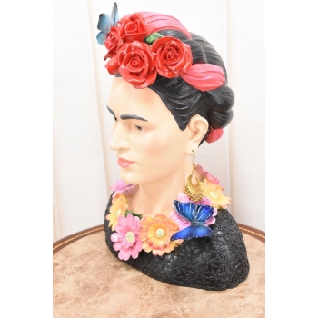 Dekoracyjna Figura Kobiety - Muza z Kwiatami - Kolorowa Rzeźba