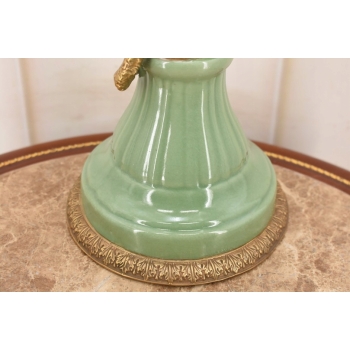 Porcelanowy Świecznik z Ptakami - Ptak - Porcelana + Brąz - Dekoracja